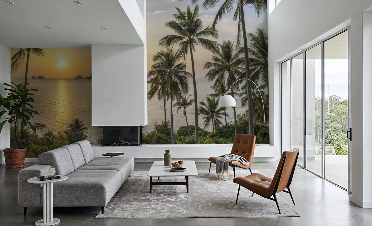 Tropical Sunset Vista Mural Wallpaper - room preview 06