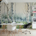 Summer Birch Mural Wallpaper - Neutral Tone - room preview 06