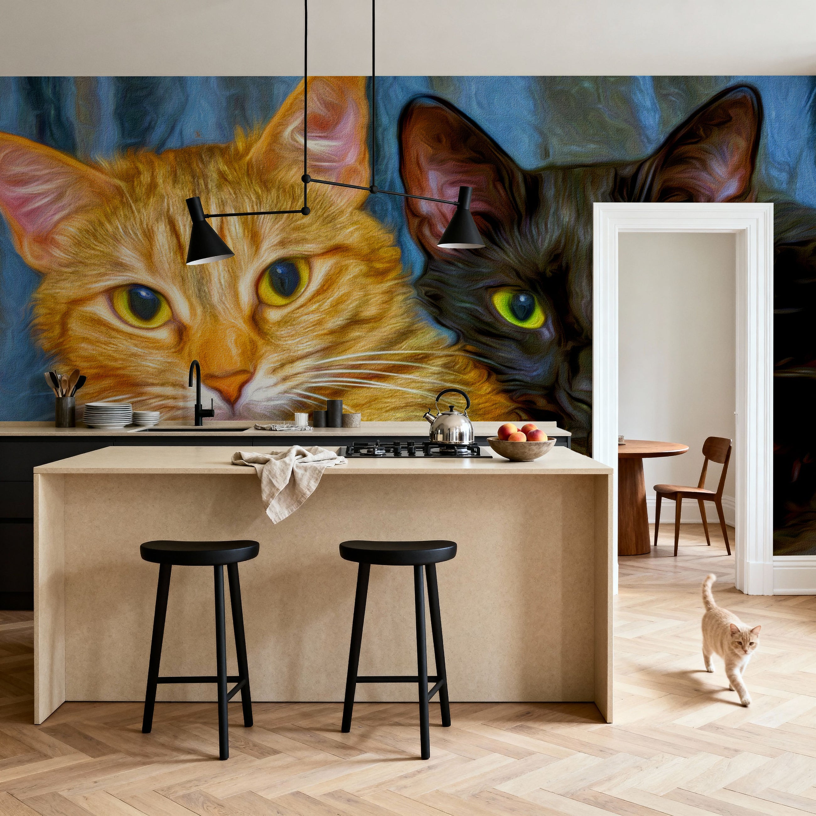 Best Friends Kittens Mural Wallpaper