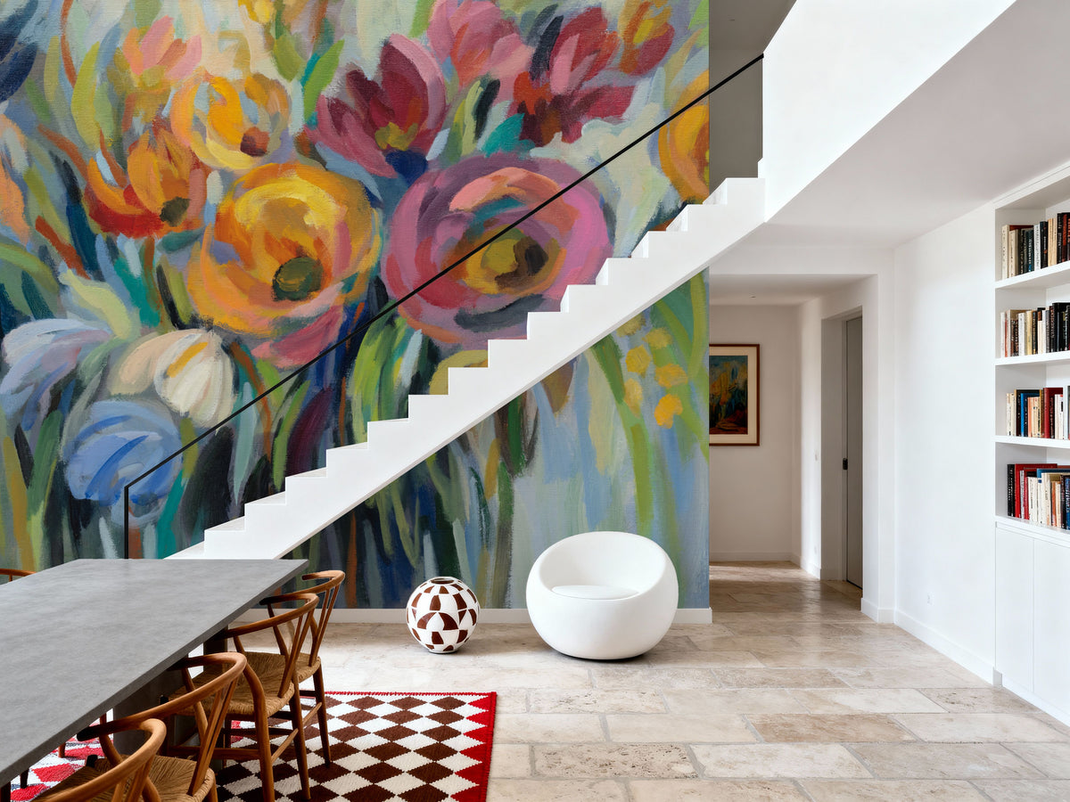 Fire Flowers Mural Wallpaper - room preview 06