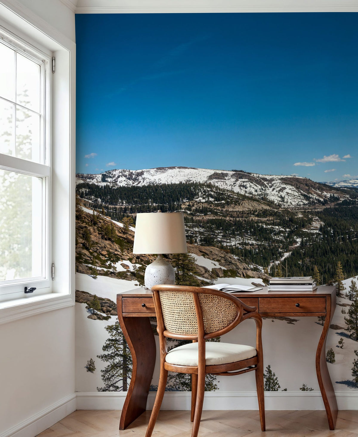 Sierra Nevada Snow Mural Wallpaper - room preview 06