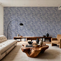 Hydrangea, Navy Mural Wallpaper - room preview 06