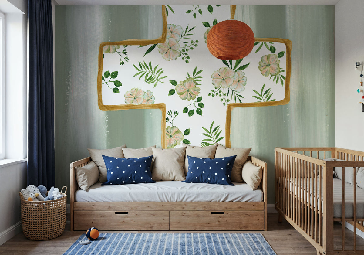 Floral Cross III Mural Wallpaper - room preview 06