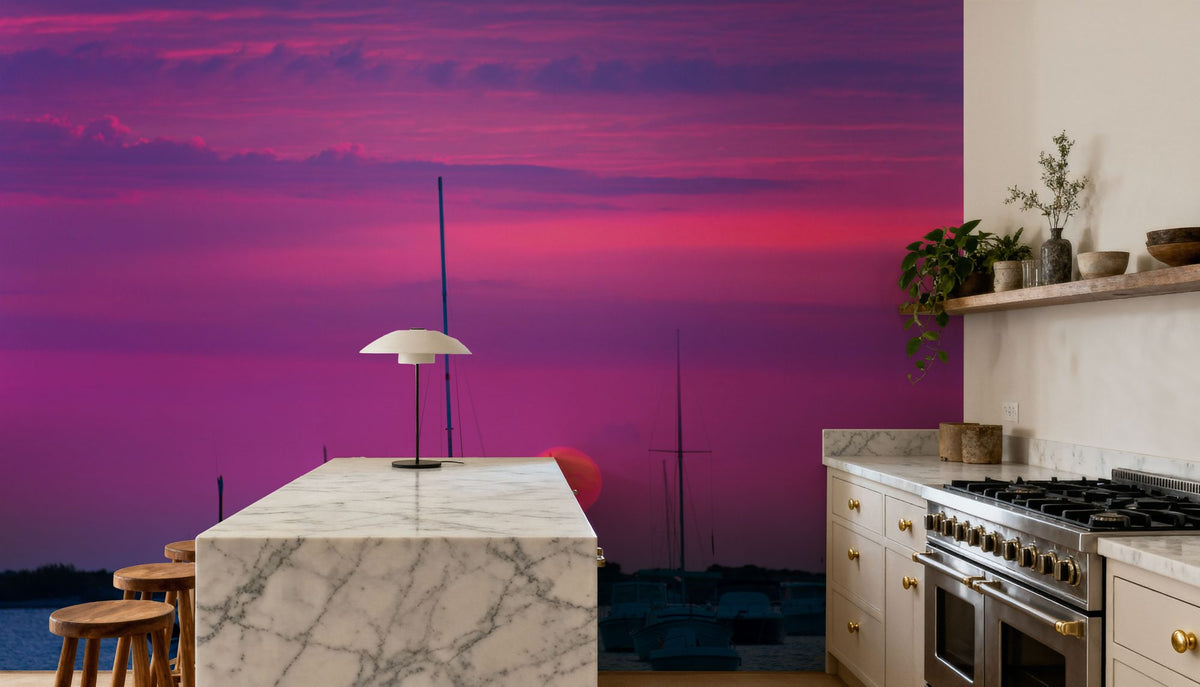 Boat Sunset Mural Wallpaper - room preview 06