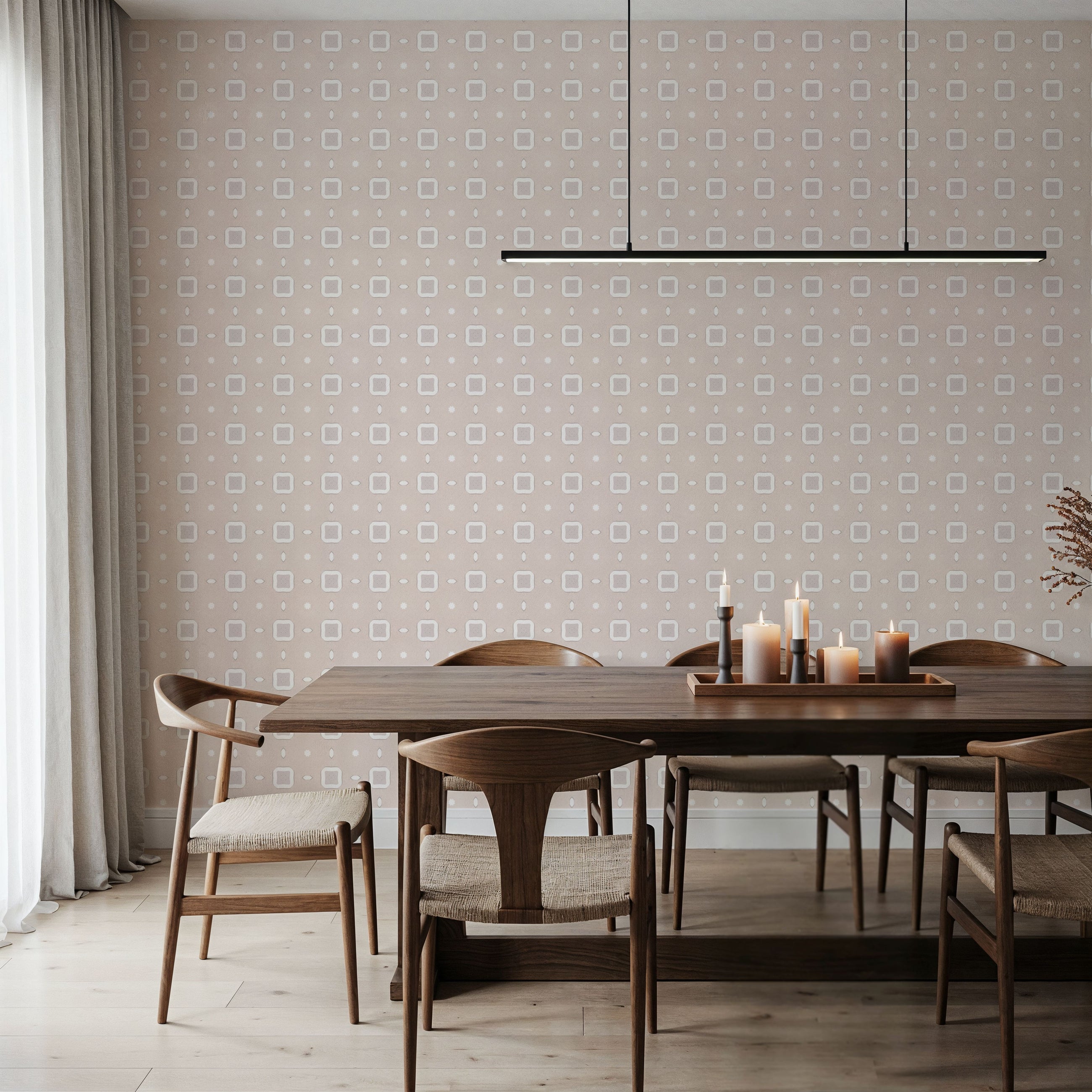 Zelij Small Stars Big Squares Mural Wallpaper