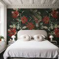 Contemporary Clematis Mural Wallpaper - Neutral Tone - room preview 06