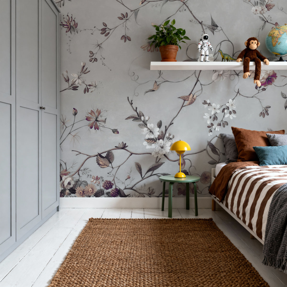 Floral Heaven, Beige Mural Wallpaper - room preview 06