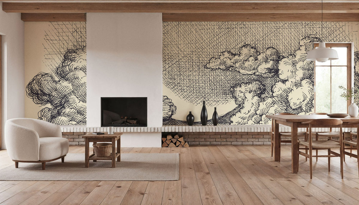 Moon in Clouds Mural Wallpaper - room preview 06