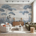 Verdant Horizon, Glacier Blue Mural Wallpaper - room preview 06