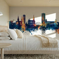 Wuppertal Germany Skyline Blue & Bronze Mural Wallpaper - room preview 06