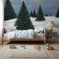 Deck the Halls Trees and Gifts Mural Wallpaper - room preview 06