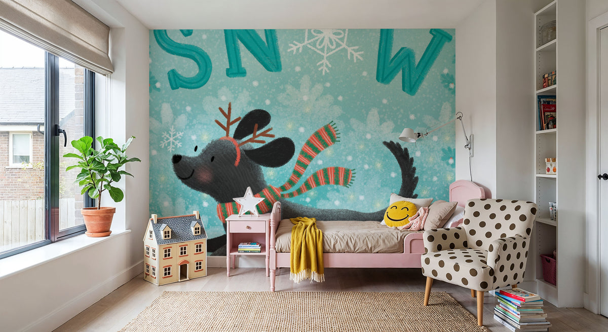Festive Paws II Mural Wallpaper - room preview 06