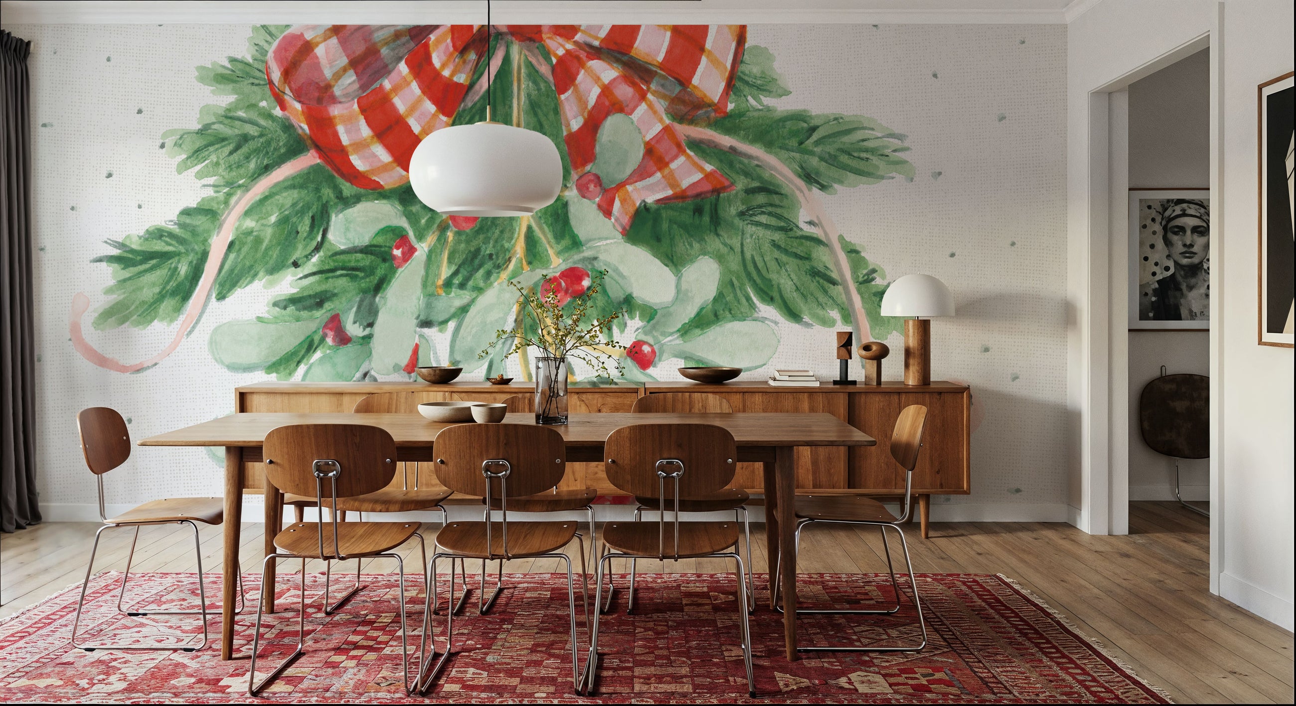 Holiday Bows I Mural Wallpaper