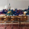 San Sebastian Spain Skyline Blue & Bronze Mural Wallpaper - room preview 06
