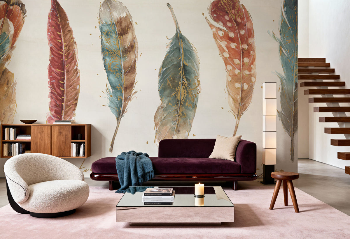 Spiced Nature XI Soft White Mural Wallpaper - room preview 06