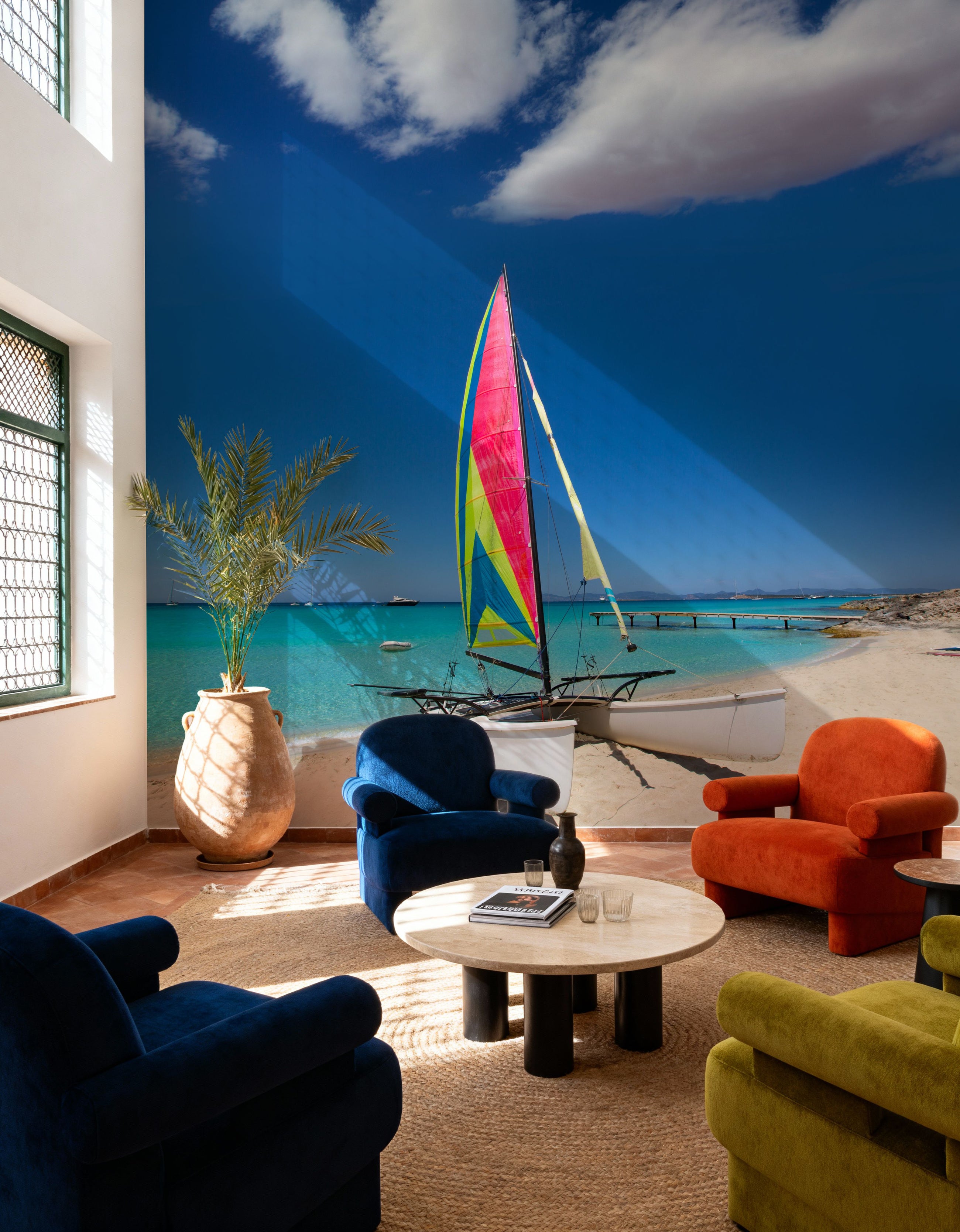 Catamaran Sailing Mural Wallpaper