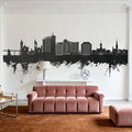 Portland Maine Skyline Black & White Mural Wallpaper - room preview 06