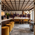 Lugano Switzerland Skyline Purple & Gold Mural Wallpaper - room preview 06