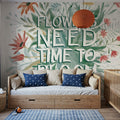 Flowers Need Time to Bloom Mural Wallpaper - room preview 06