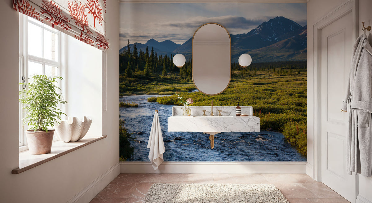 Lets Go Fishing Mural Wallpaper - Neutral Tone - room preview 06
