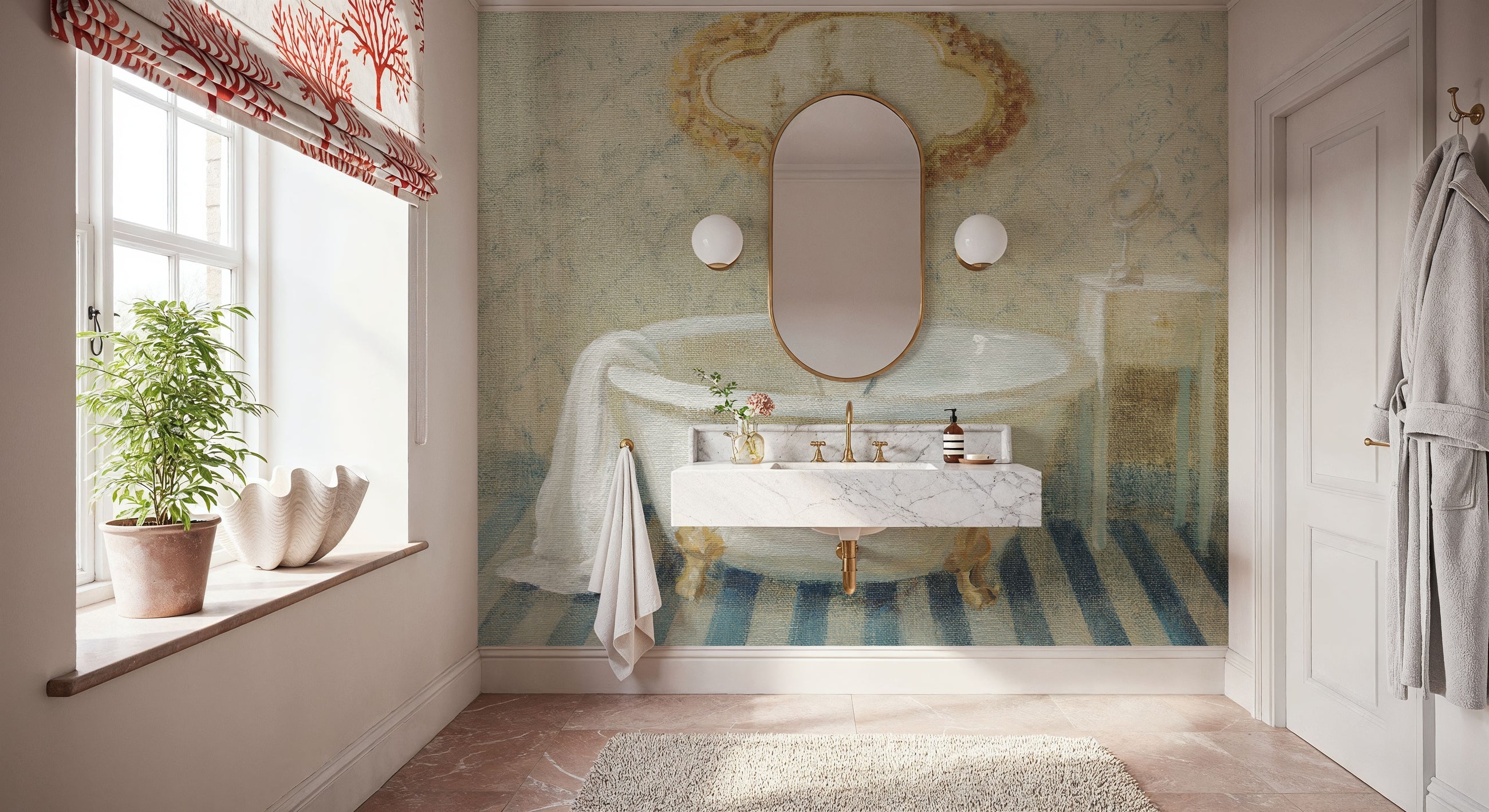 Victorian Bath II Mural Wallpaper