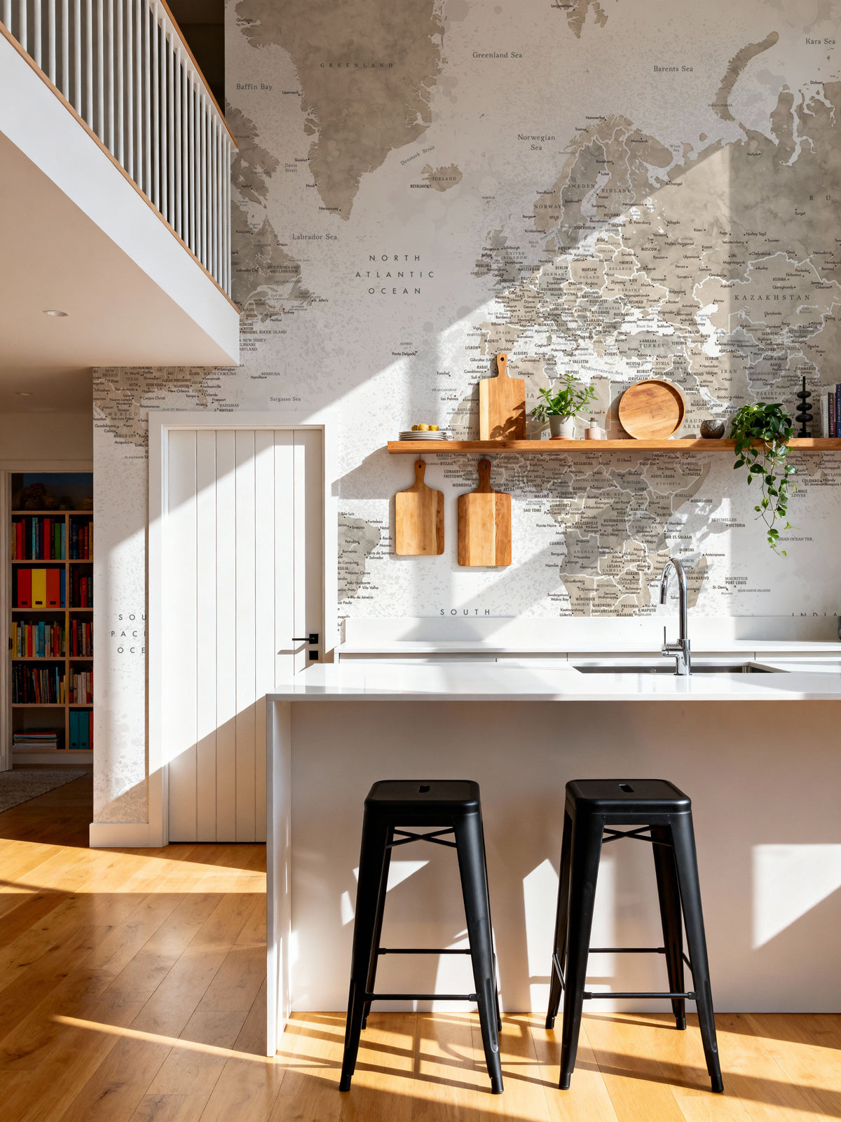 World Map Cities - Kacia Mural Wallpaper - room preview 06