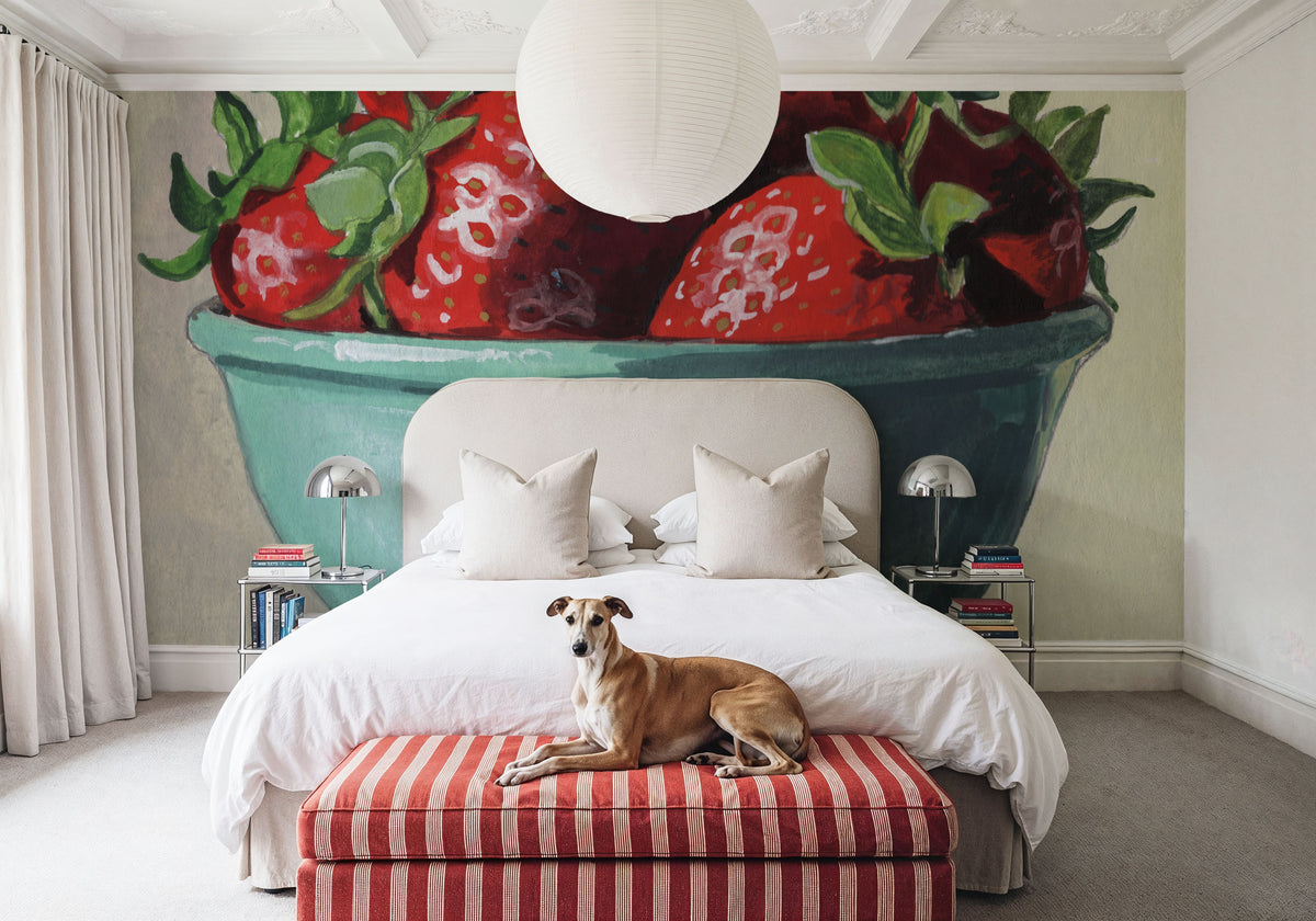 Country Kitchen Strawberries Mural Wallpaper - room preview 06