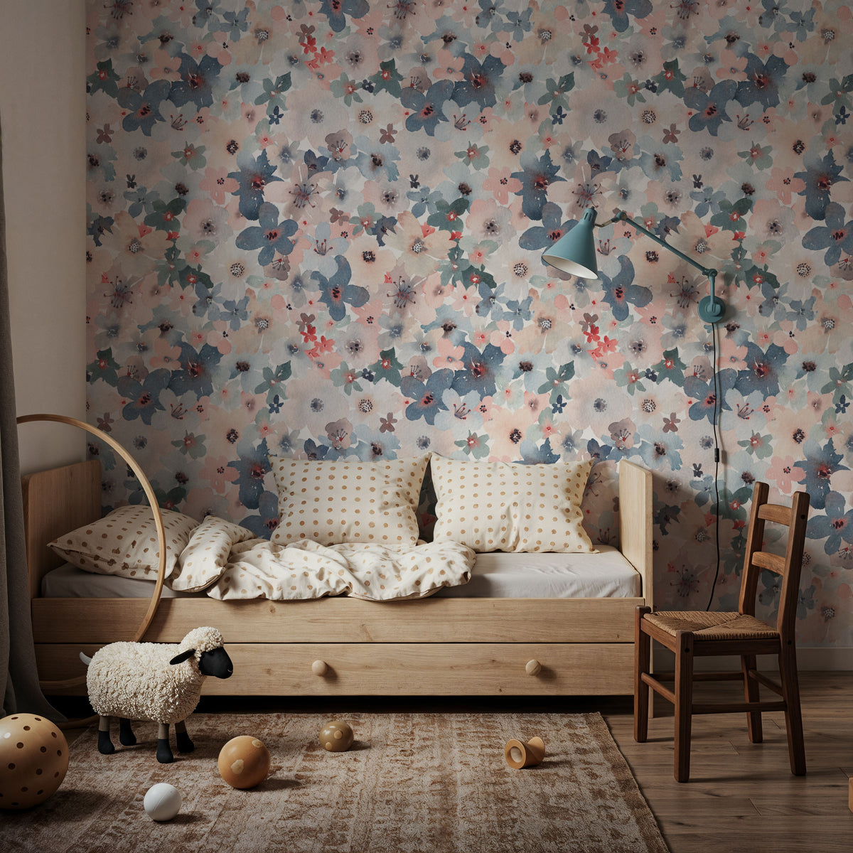 Wildflower Meadow Mural Wallpaper - Neutral Tone - room preview 06