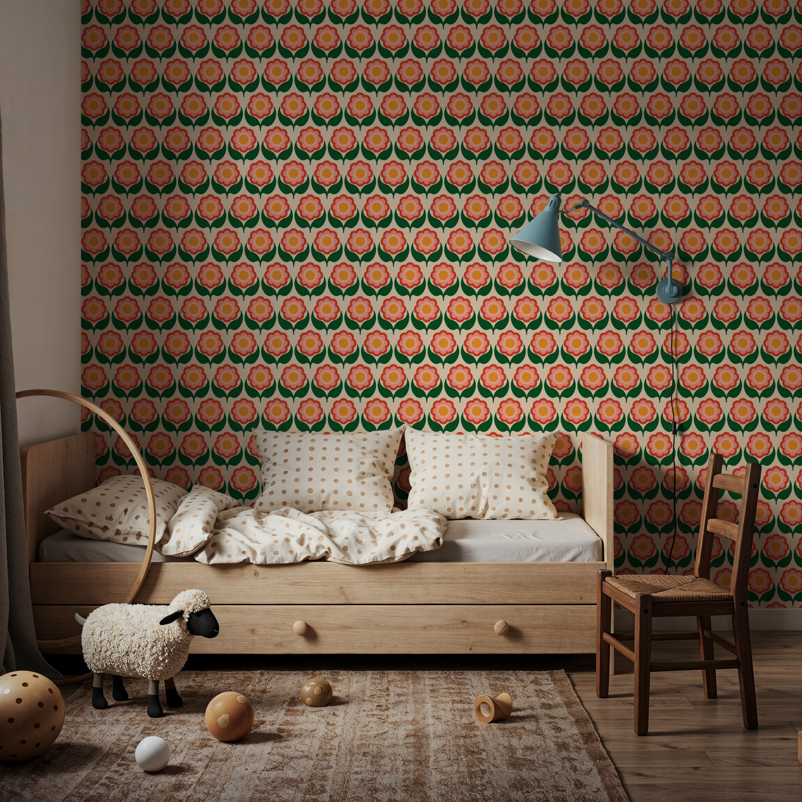 70's Fun Flowers Mural Wallpaper