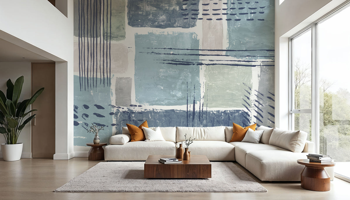 Between the Lines Mural Wallpaper - room preview 06