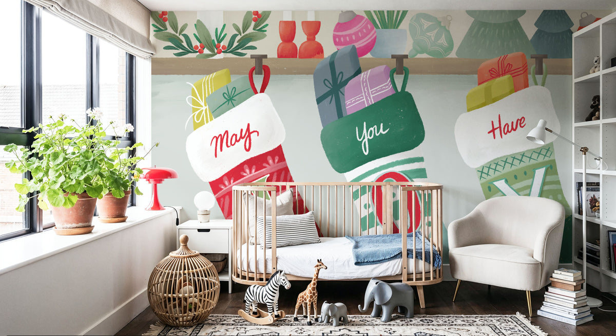 Home For the Holidays IV Mural Wallpaper - room preview 06