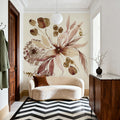 Sepia Floral Mural Wallpaper - room preview 06