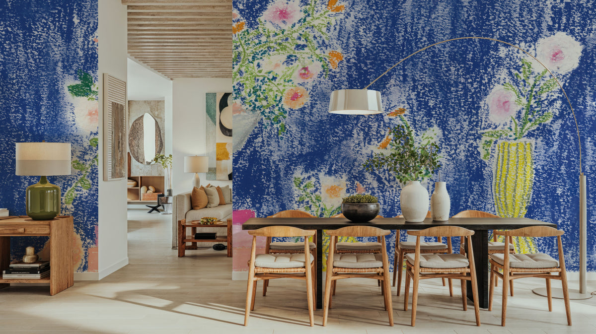 Flower Vases and Books Mural Wallpaper - room preview 06
