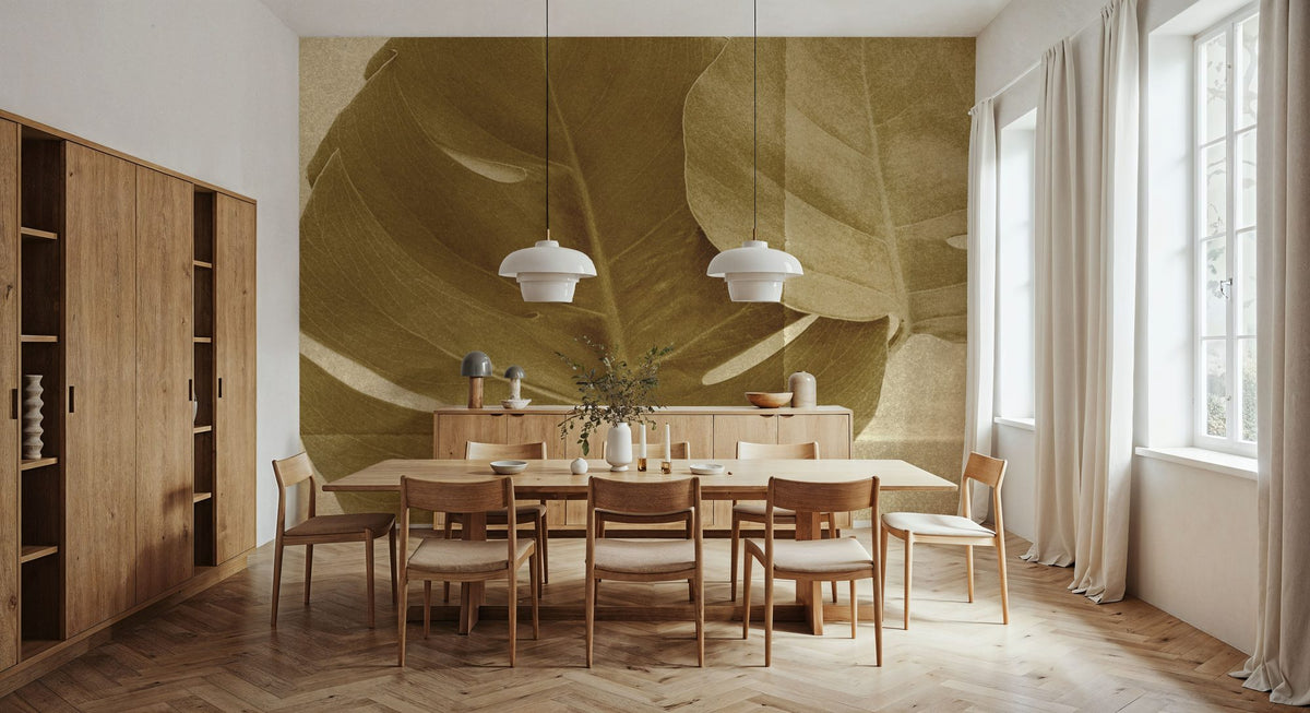 Monstera Leaf II Mural Wallpaper - room preview 06