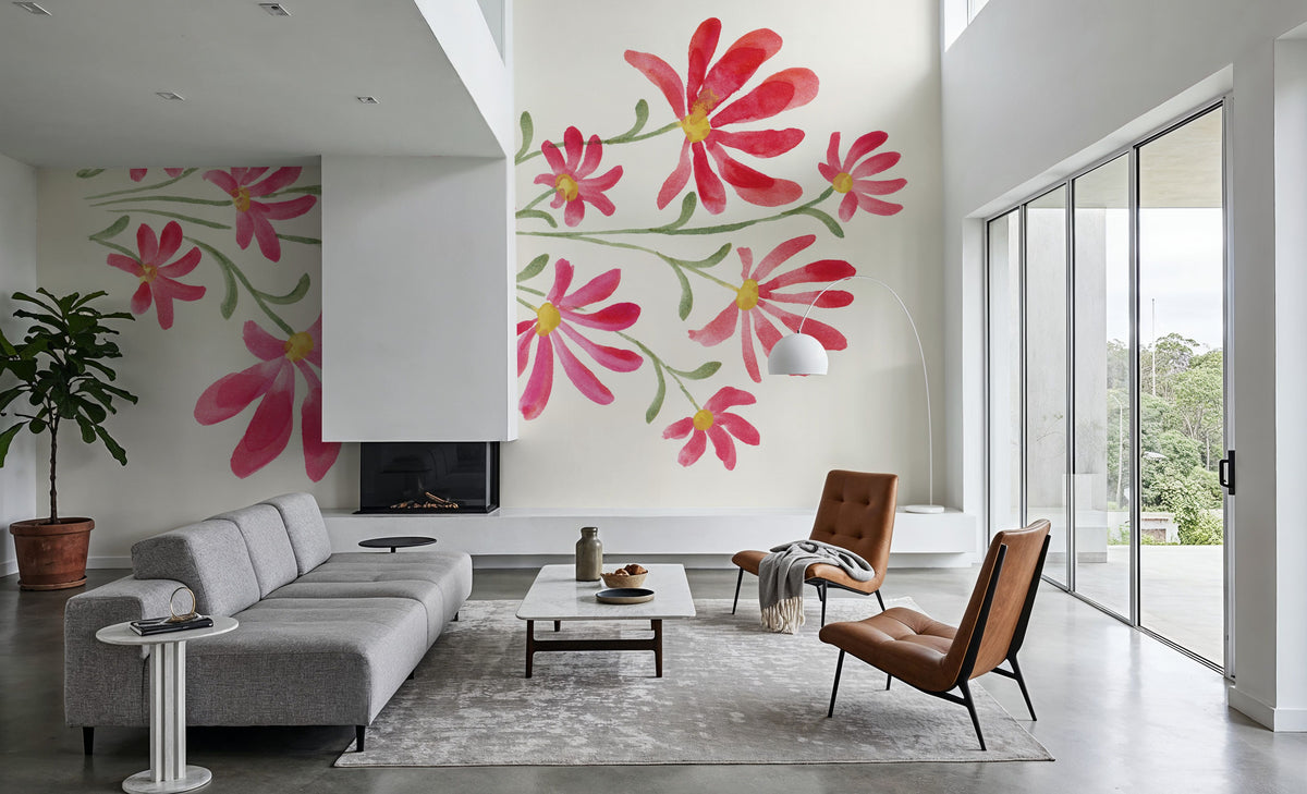 Pretty Blooms I Mural Wallpaper - Light Tone - room preview 06