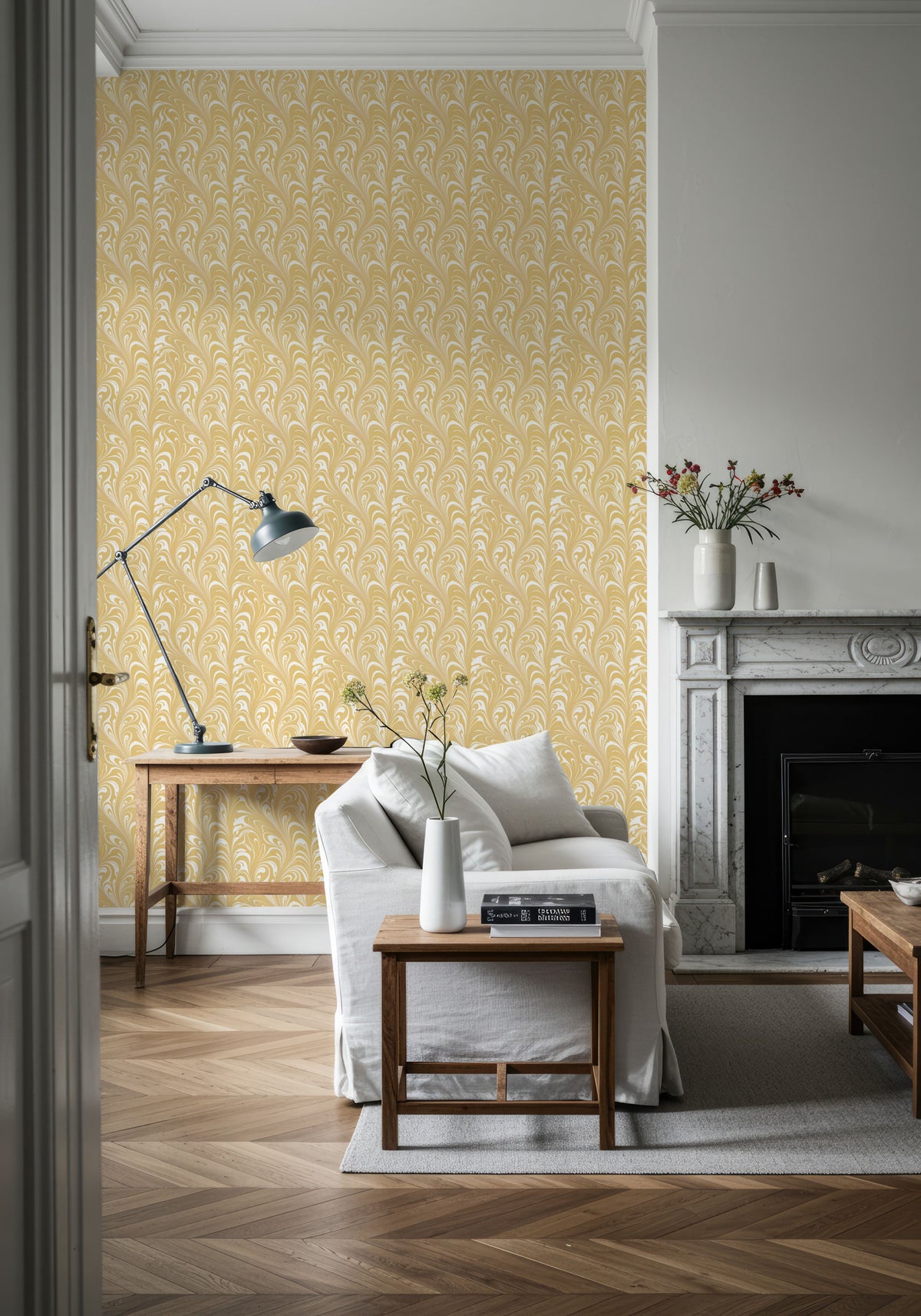 Marbelized Flow, Lemoncurd Mural Wallpaper - room preview 06