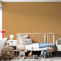 Paisley Thoughts Orange Mural Wallpaper - room preview 06