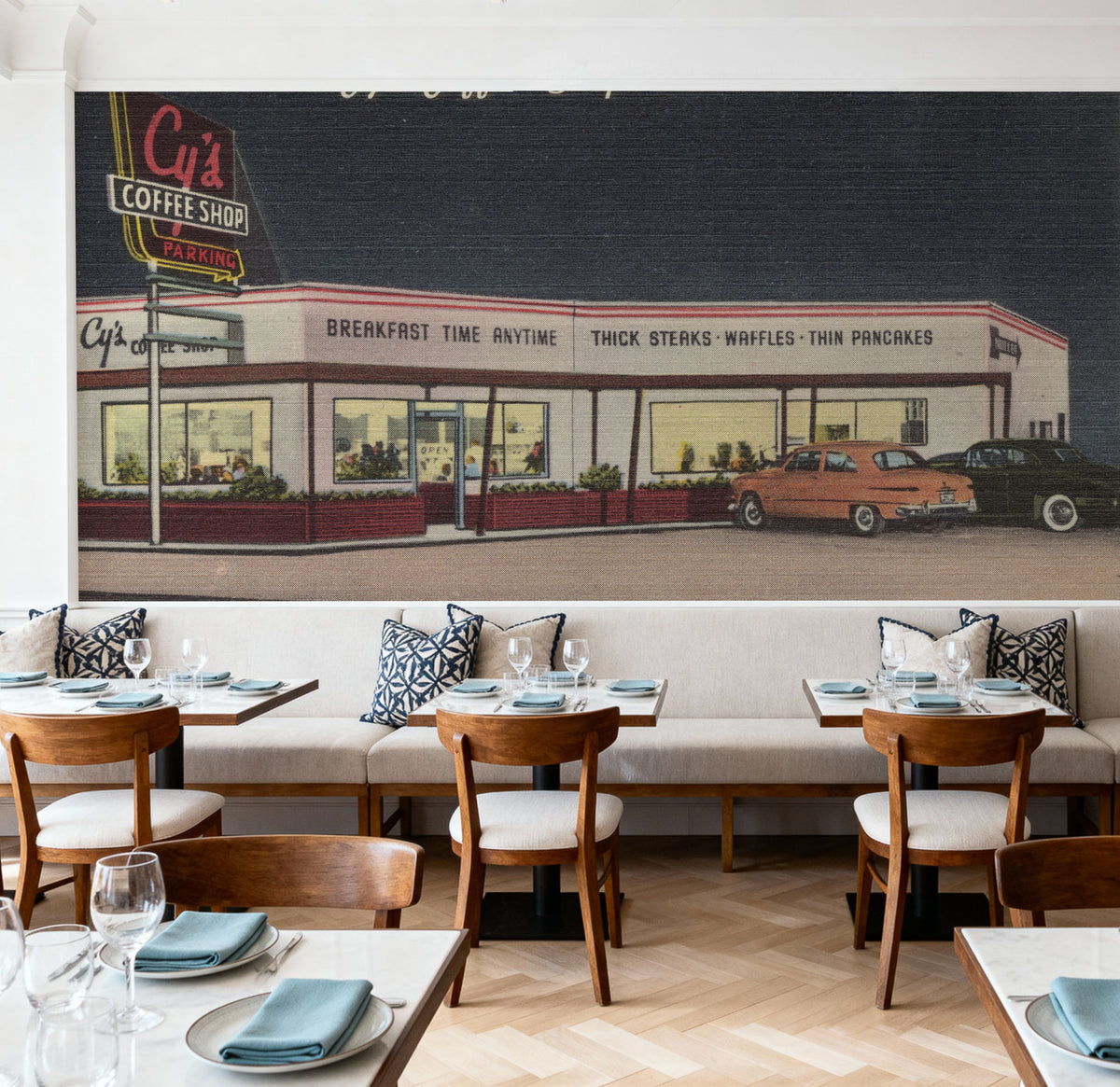 Greetings From the Coffee Shop Mural Wallpaper - room preview 06