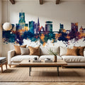 Guildford England Skyline Blue & Bronze Mural Wallpaper - room preview 06