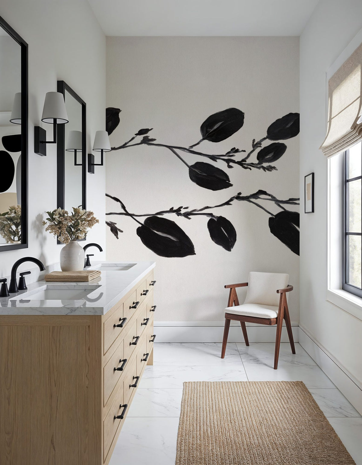 Shadow Leaves I Mural Wallpaper - room preview 06