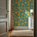 Mellow Lemons Blue Mural Wallpaper - room preview 06