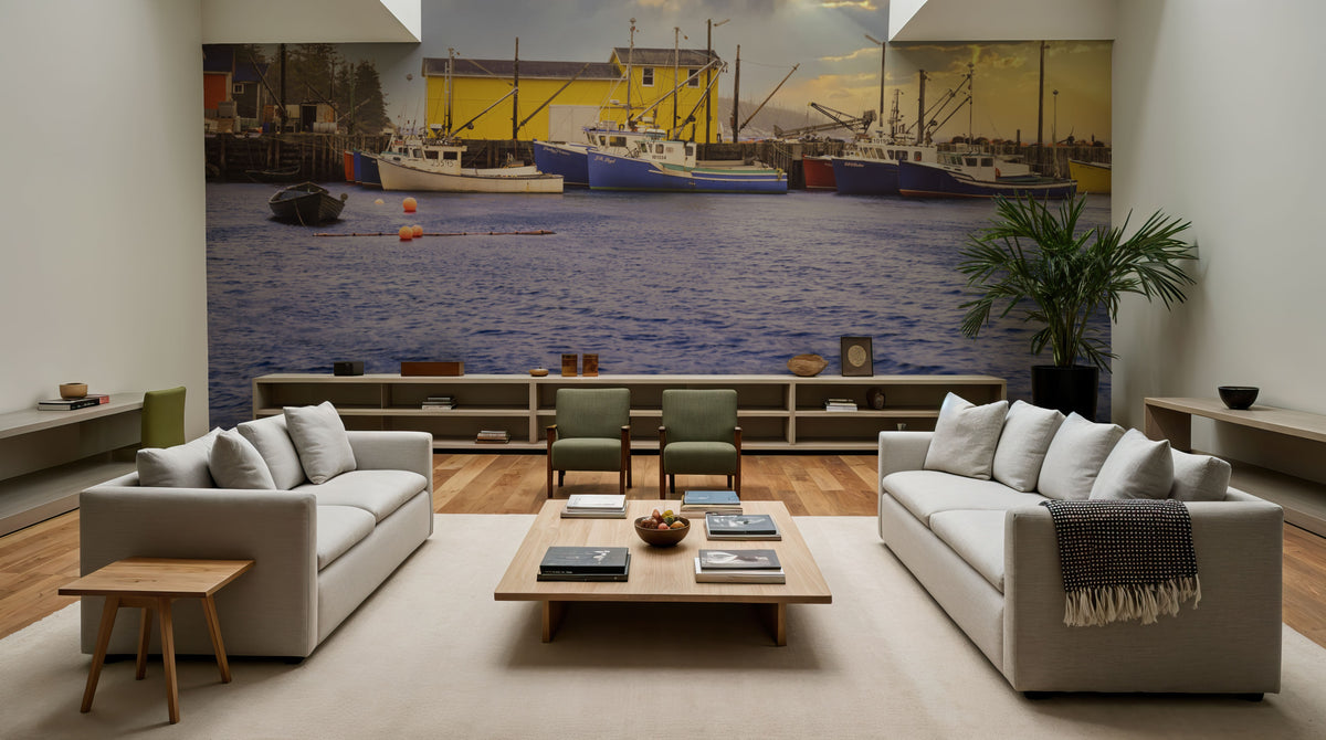 Lobster Fishing Harbour Mural Wallpaper - room preview 06