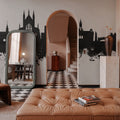 Winchester England Skyline Black & White Mural Wallpaper - room preview 06