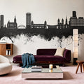 Wuppertal Germany Skyline Black & White Mural Wallpaper - room preview 06