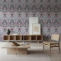 Floral Art Deco Aura, Petal Pink Mural Wallpaper - room preview 06