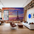 Eiffel Tower Pink Sky Mural Wallpaper - room preview 06