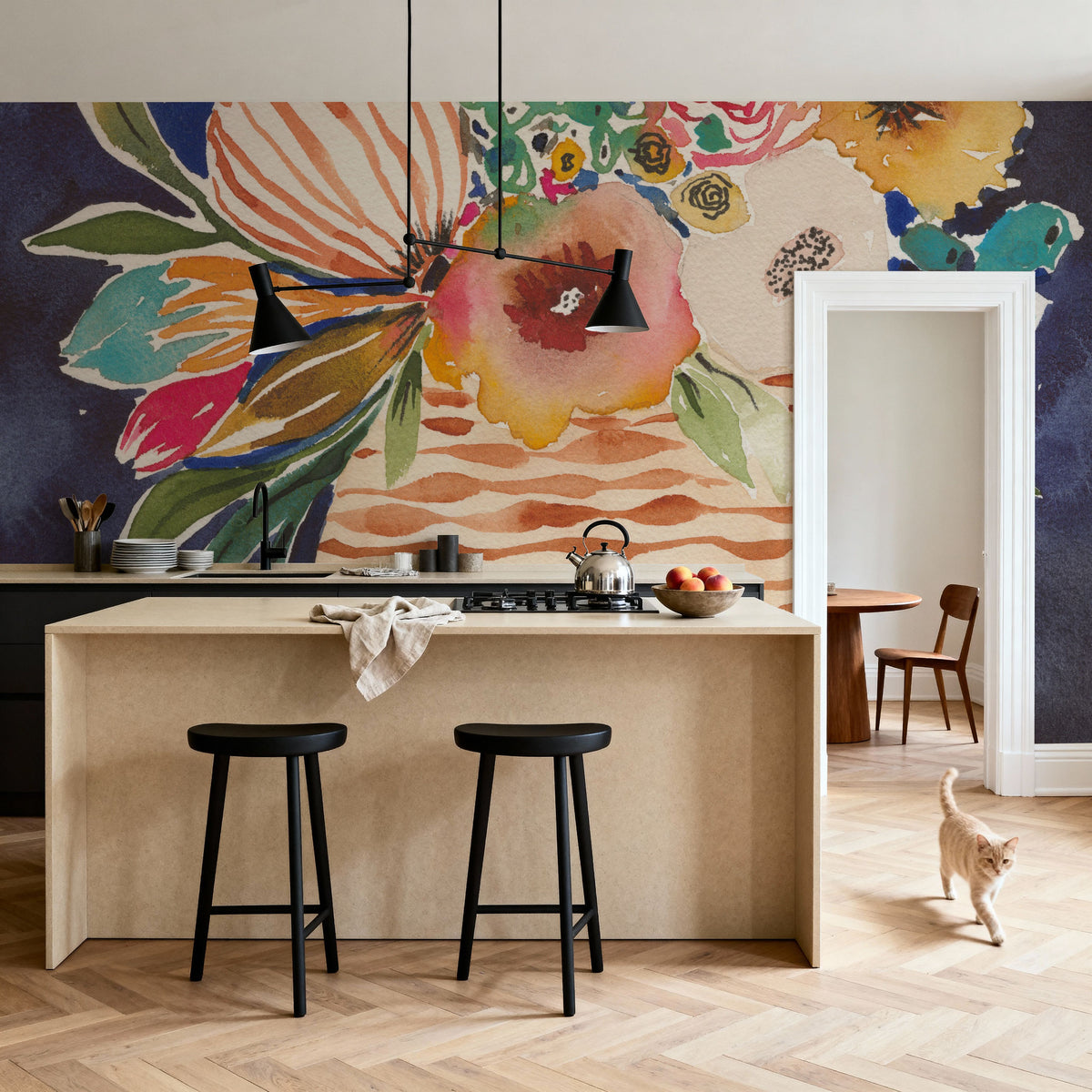 Best Friend Florals Mural Wallpaper - room preview 06