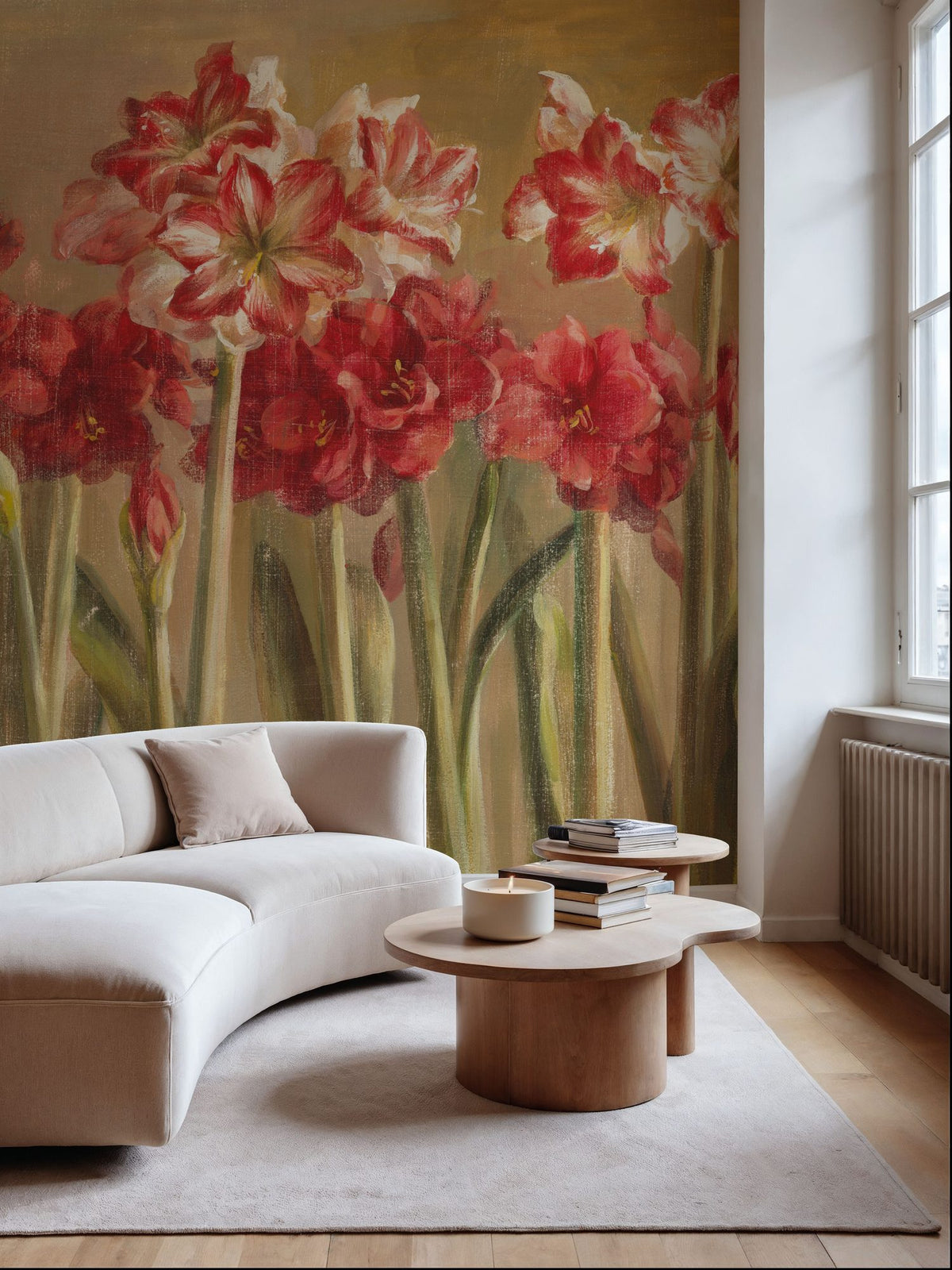 Winter Amaryllis Mural Wallpaper - room preview 06