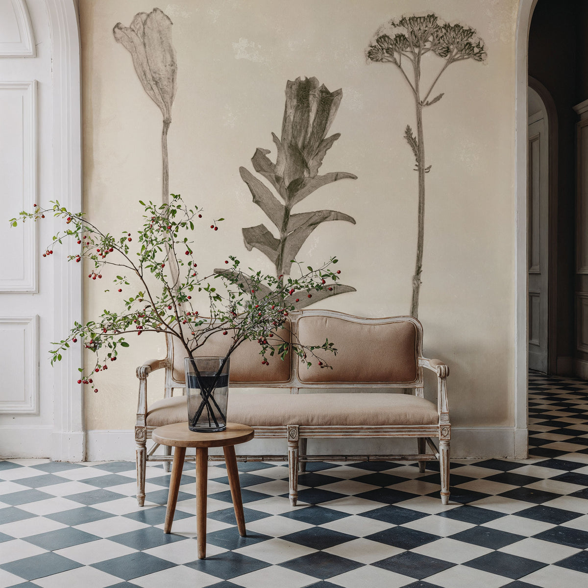 Wildflower Journal Vintage X Mural Wallpaper - room preview 06