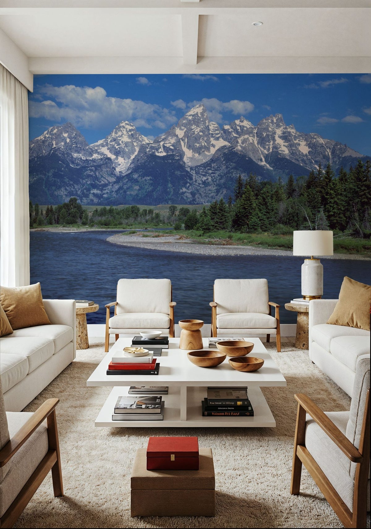 Mountain River Serenity Mural Wallpaper - room preview 06